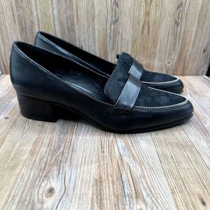 Shellys London Litchfield Block Heeled Black Slip On Loafer EU 41